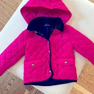 Pink Ralph Lauren Coat Jacket with Detachable hood